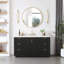 Ensemble de meuble-lavabo simple 60 po avec plateau en pierre composite et miroir Hesiod-844803739