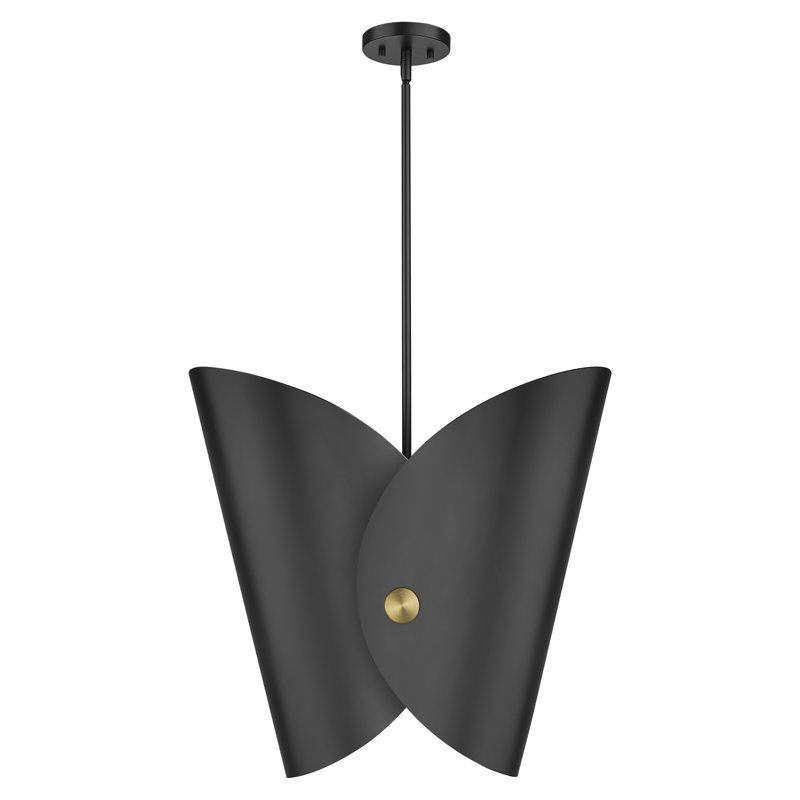Luminaire suspendu 13 pouces Stijn, Noir mat, Noir et or, 96.03" H x 18" W x 14.25" D