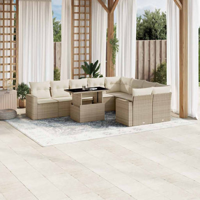 Ensemble de canapé de jardin en rotin poly Vidaxl