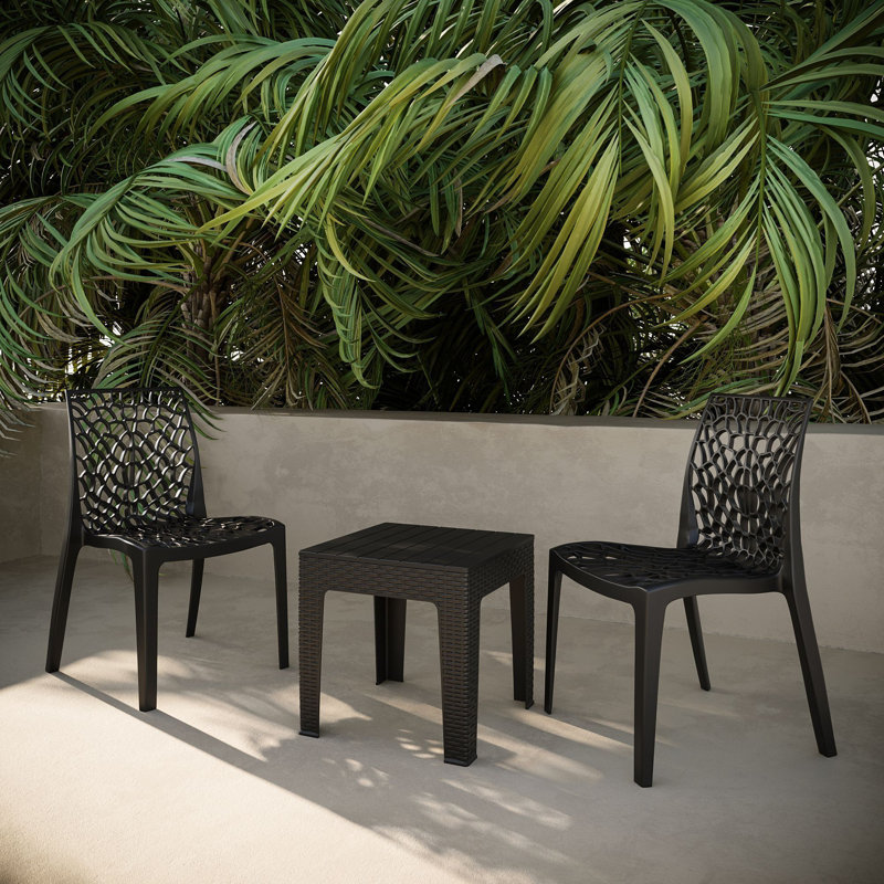Kimiah 2 - Person Patio Conversation Set, Black