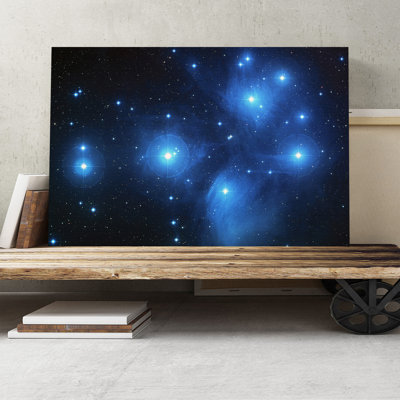 The Pleiades Star Cluster Space Photographic - Wrapped Canvas