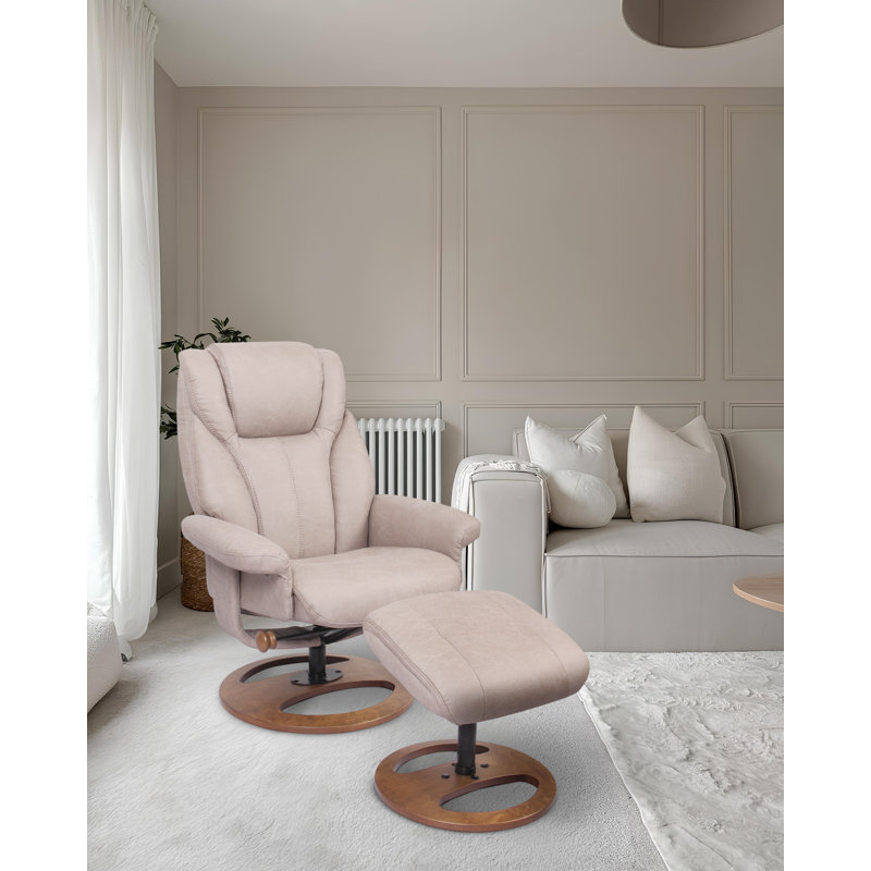  Manual Standard Recliner with Ottoman - 360° Swivel