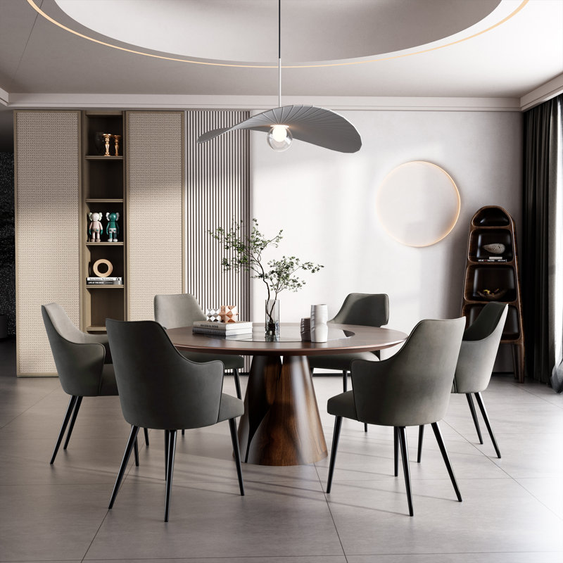 Ensemble de 2 chaises de salle à manger en velours avec accoudoirs et coussin moelleux, Gris