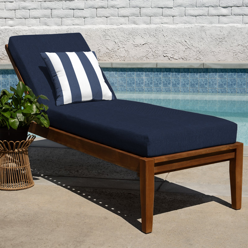 Meridian Outdoor Chaise Lounge Cushion – Weather-Resistant, Reversible, Plush Comfort, 75" L x 23" W, Midnight Blue