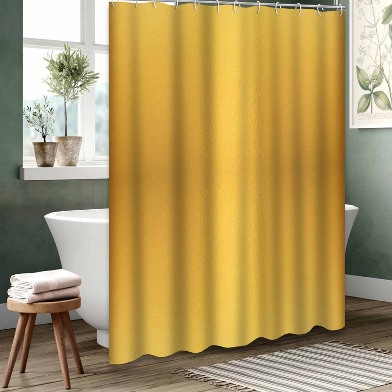 Rideau de douche imperméable doré, rideaux de douche pour la salle de bain avec 12 crochets, 72" L x 78" W