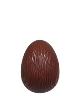 Statue d'œuf de Pâques surélevé chocolat surdimensionné