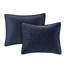 Elegant Navy King/ King Velvet Bedding - 3 Pieces, Geometric, Machine Washable Cotton Piece Quilt Comfortable, Warm-121162142-121162143
