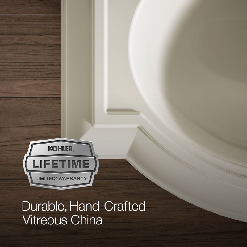 Devonshire® Ceramic 24" Pedestal Bathroom Sink with Overflow, Biscuit
