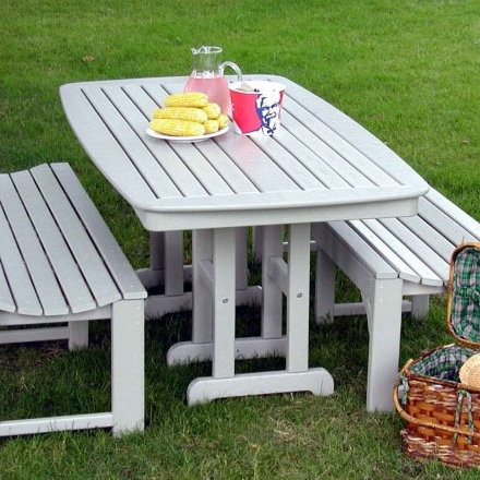 POLYWOOD® Nautical 72" Patio Dining Table, White, 29" H x 71.5" L x 36.75" W