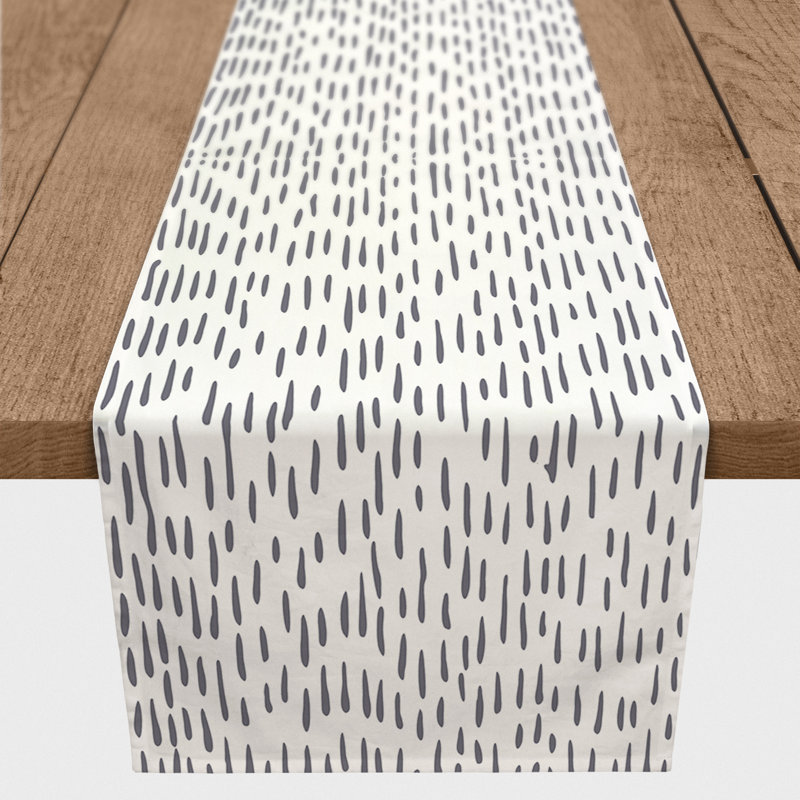 Chemin de table Spoten, Gris foncé, 72 po x 16 po