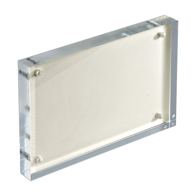 White Acrylic Block with Metal Back Plate 4" X 6", 2-Pack