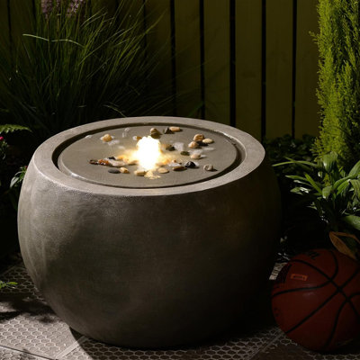 Anaja Handcrafted Outdoor Weather Resistant Cascade Fountain with Lights