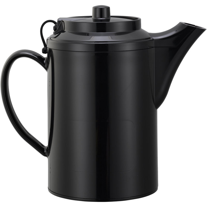 Plastic 16oz Teapot with Tethered Lid, Black