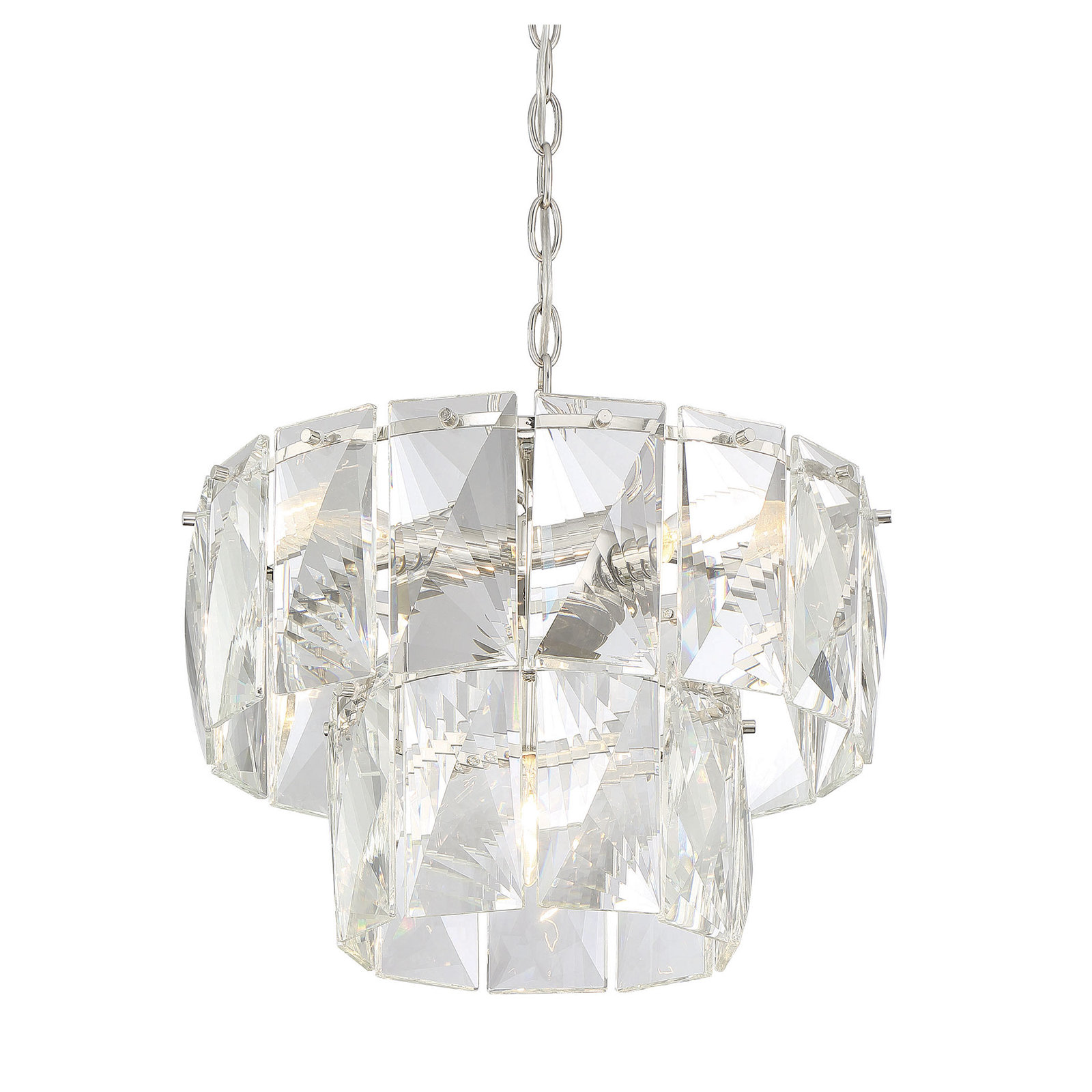 4 - Light Metal Dimmable Geometric Chandelier