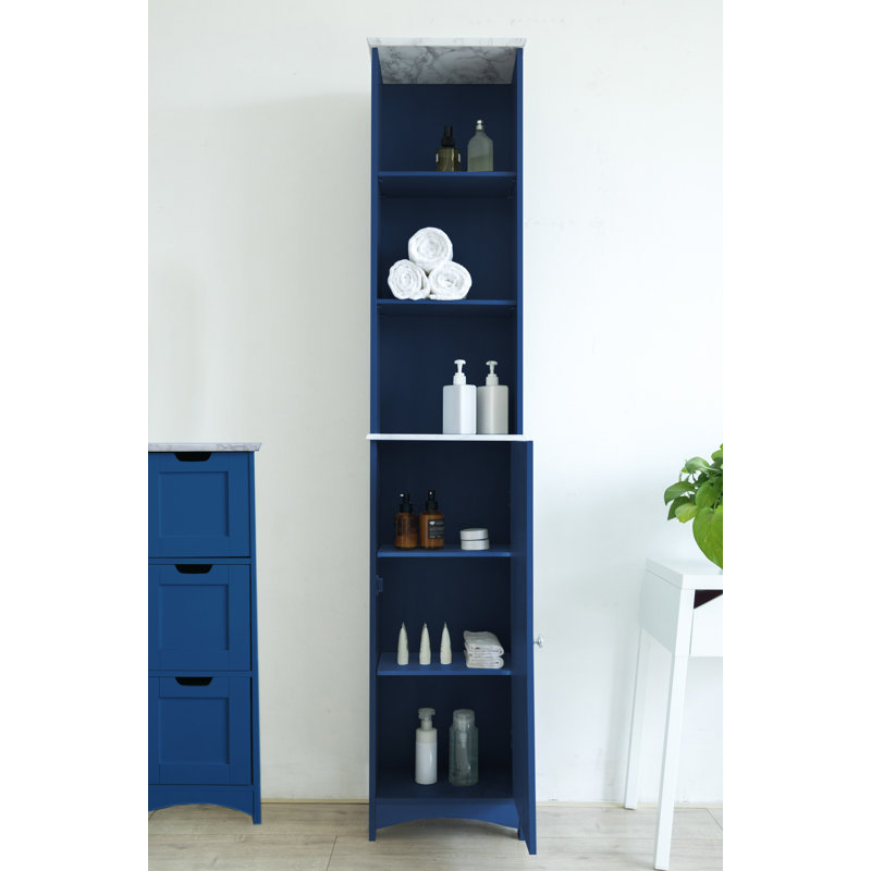 New England Linen Cabinet, Blue
