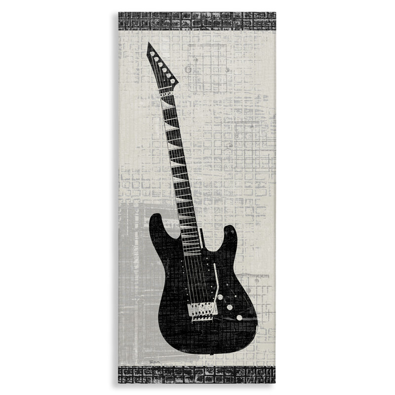Art mural sur toile à motif de guitare électrique par Katrina Craven, H 24 po x l 10 po