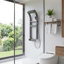 Modern Thermostatic Shower System with Rainfall & Waterfall Shower Head, Body Jets, Handheld Shower and Tub Spout, 12 Spray Modes SPA Shower Panel in Gray