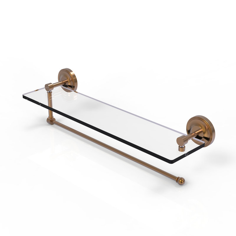 Alcott Bracket Shelf with Towel Bar, Brushed Bronze