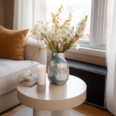 Chambre Flouressa Blue & Tan Glass Vase - Perfect for Modern Homes