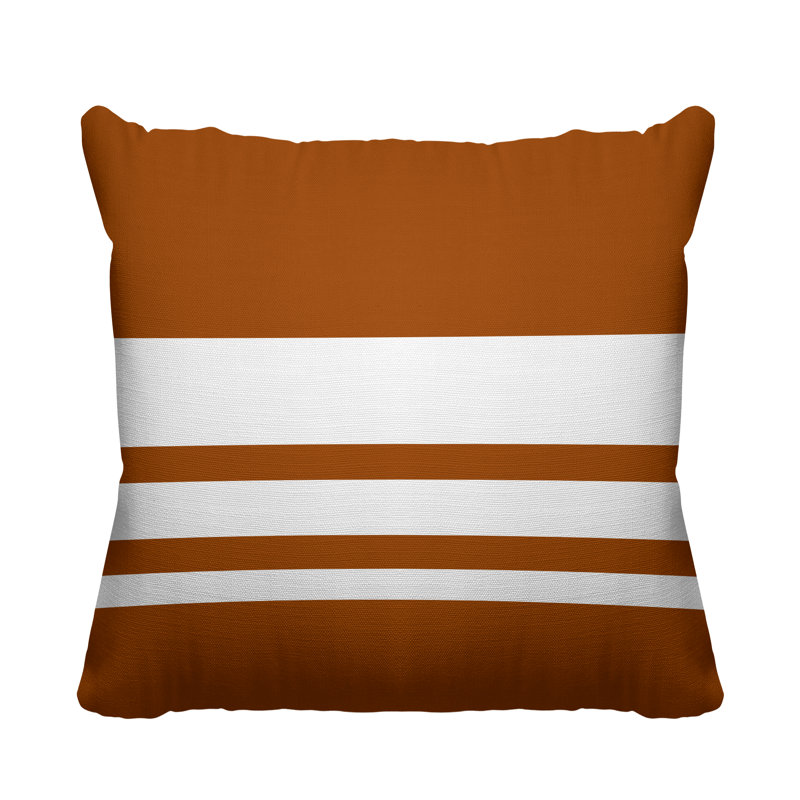 Arundel Striped Outdoor Reversible Throw Pillow, Burnt Orange, 17H" x 17W"