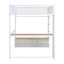 Lit mezzanine de jeu en métal blanc avec DEL, bureau et 3 tiroirs - Rangement élégant, pleine grandeur