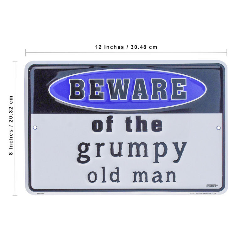 Metal Beware Of Grumpy Old Man Tin Sign Cave Room Garage Home Bar Wall Art Decor