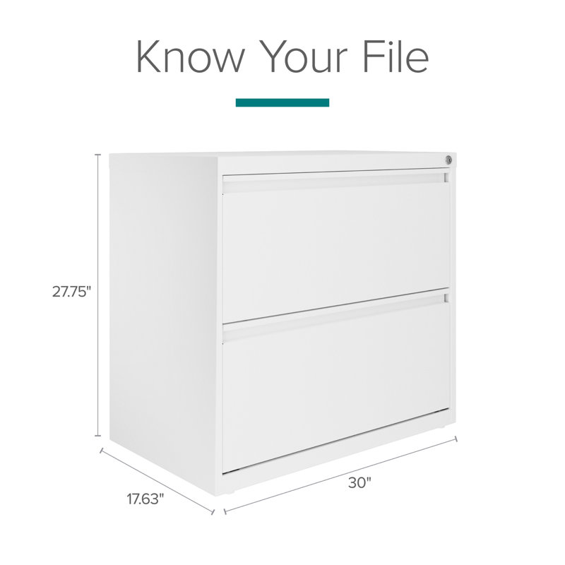 Hirsh 30'' Wide 2 -Drawer Steel File Cabinet, White
