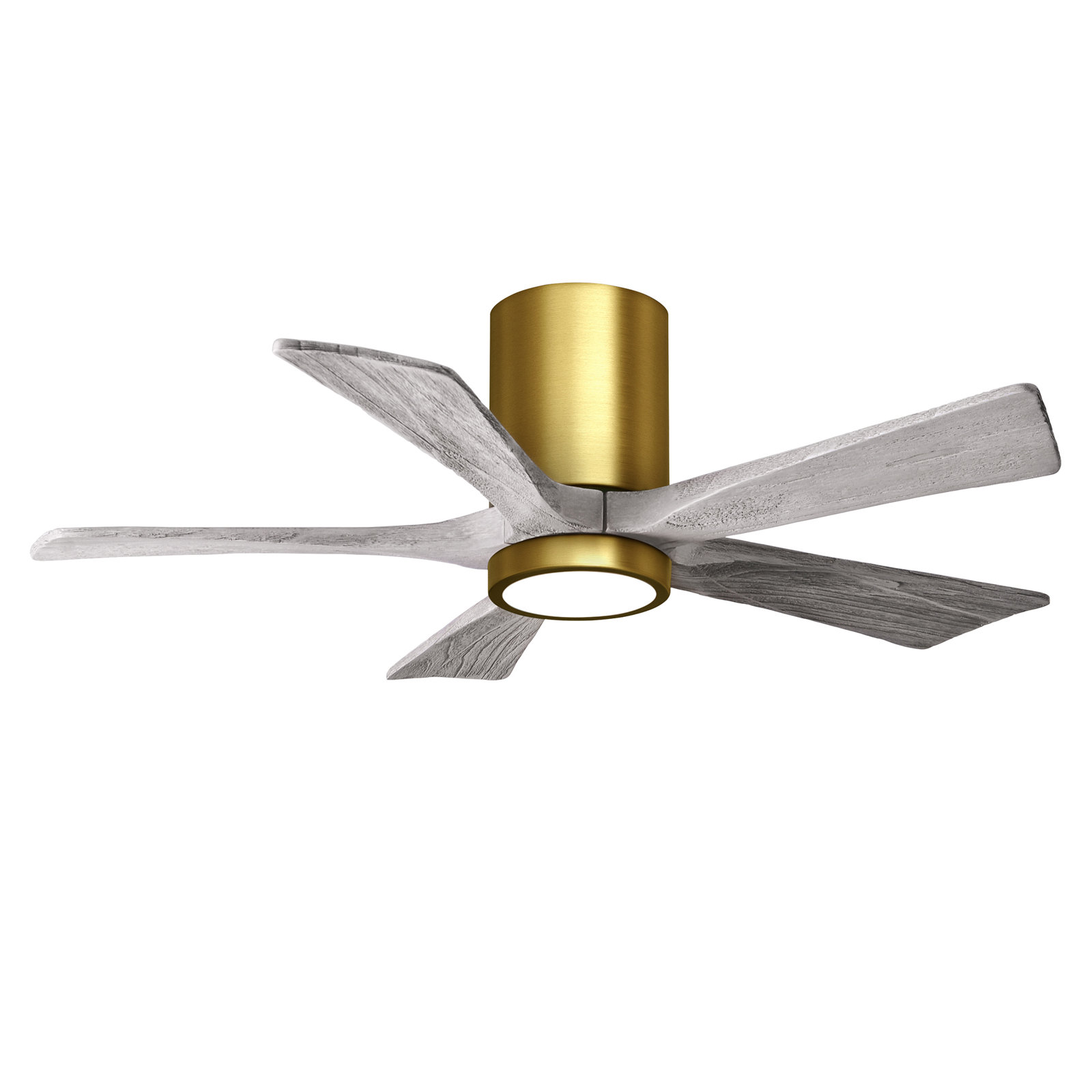 Irene 5 - Blade LED Ceiling Fan with Light Kit Included, Brushed Brass, Barn Wood Tone, 42"