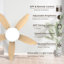 Ventilateur de plafond réversible à DEL à 5 pales de 42 po avec lumière et télécommande Damekia-2023467380