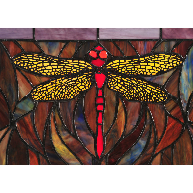 Tiffany Dragonfly Trio Stained Glass Window