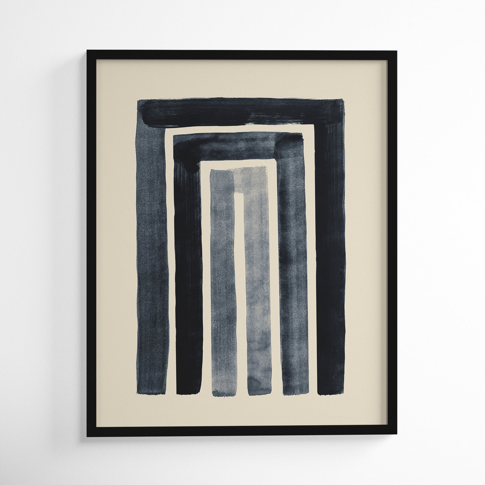 Nima "Modern Abstract Rainbow" Print, Black Framed, 33" H x 27" W