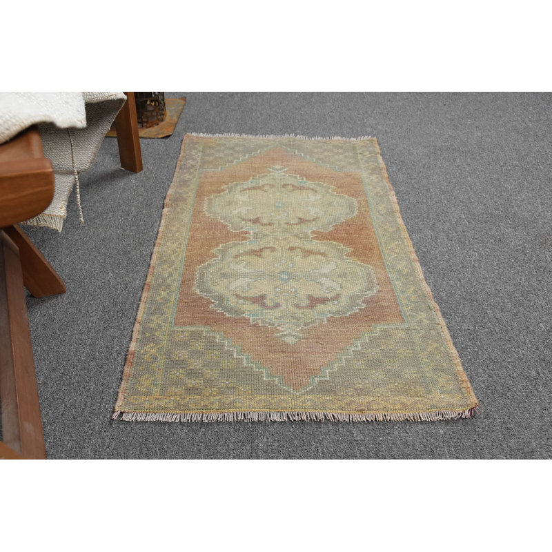 Tapis vert Anatolian, tapis de chambre à coucher, tapis rétro, tapis turc, petits tapis de 1,6 x 3,1 pi