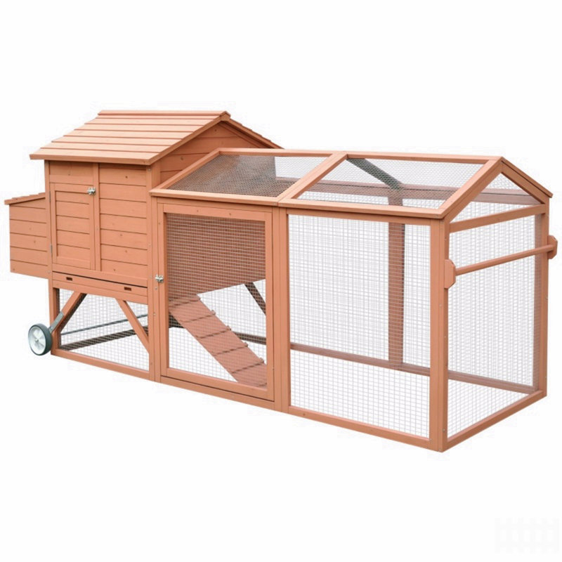 Cage à poules en bois avec poulailler et cage de nidification