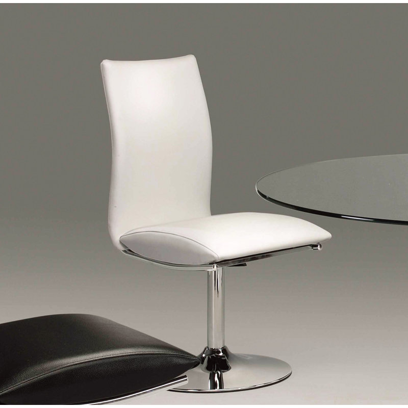 19'' H Faux Leather Upholstered Side Chair, White