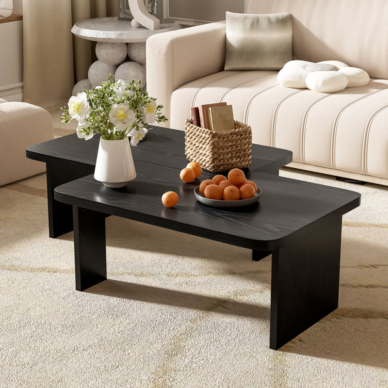 Ensemble de tables basses, tables basses rectangulaires, Noir