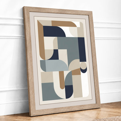 Geometric Equilibrium Mid-Century - Framed Print