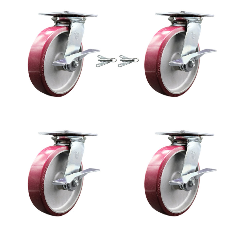 4 Piece Poly on Aluminum Caster Set