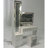 3 - Color Switch And Brightness Adjustable Via Touch Control Extra Large Led Vanity Table With Double Mirrors, Multi Layer Storage + Full Body Mirror Cabinet Cushioned Stool, American Style, White