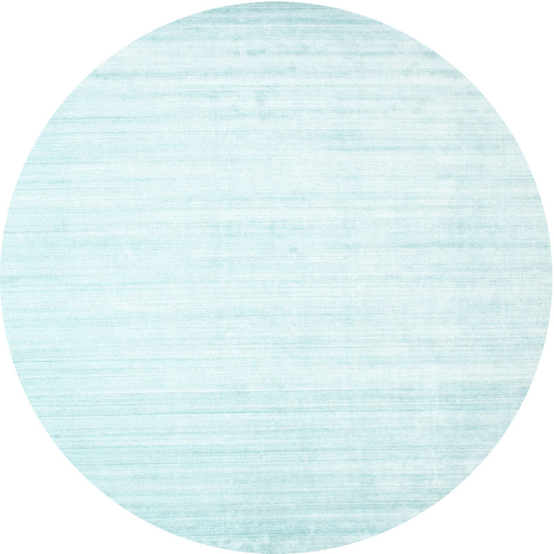 Tapis bleu ciel contemporain, Rond 5 pi