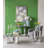 Silver Mirror Floral Pattern Rectangular Coffee Table