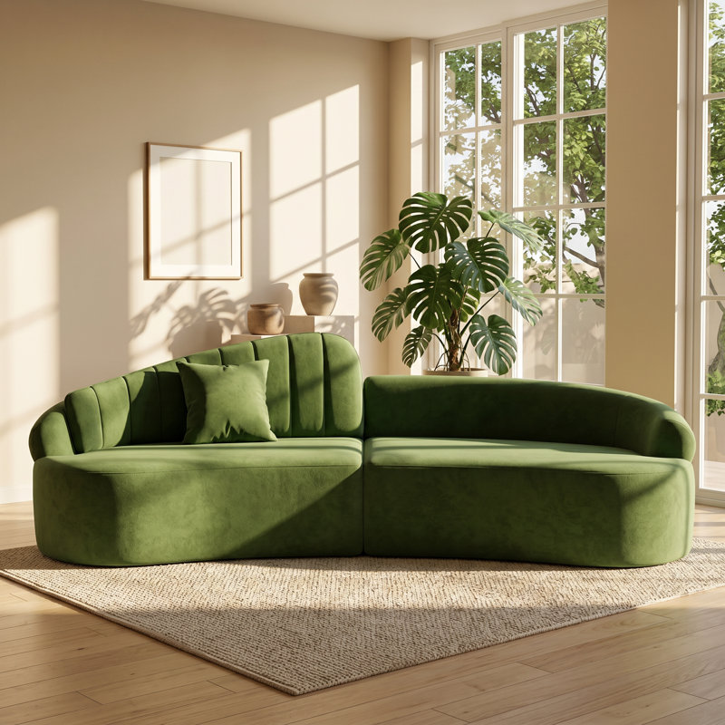 Canapé courbé en chenille 4 places l 108,26 po x P 38,4 po x H 34,65 po Aurelia