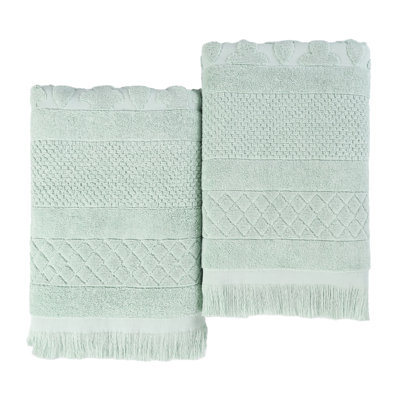 Blue Nile Mills Geometric Luxe Oversized Towels Cotton Bath Sheets, Set Of 2
