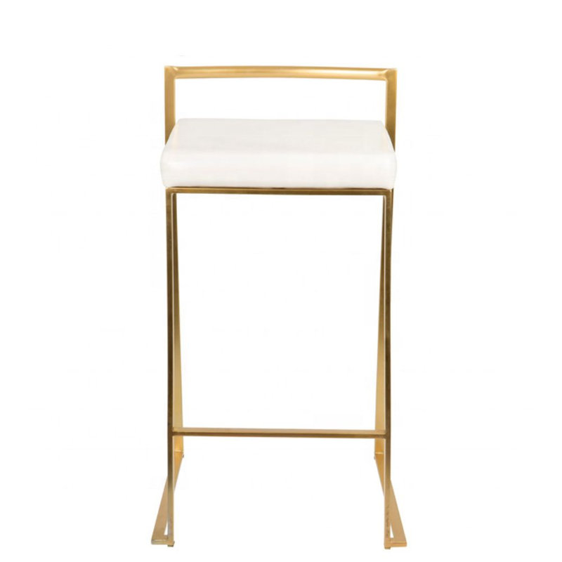Tabouret de comptoir à tuyaux, Blanc