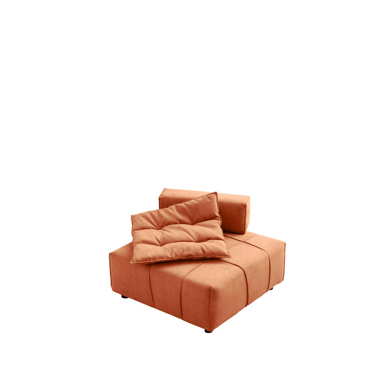 Salon sans accoudoirs avec coussin de dossier amovible. Élégante décoration de ligne irrégulière. Amusant. La douceur du suède. Combinaisons de sièges personnalisables. Mousse haute densité pour la détente. . 33,1 po de profondeur X
