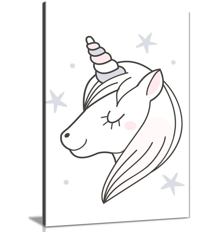 Pastel Magical Unicorn - Wrapped Canvas Print, 31cm H x 20cm W