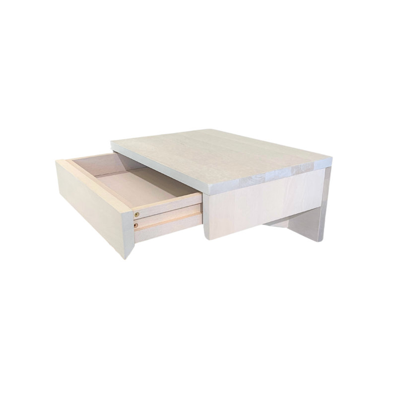Perkin - Small Floating Nightstand White Finish With Drawer, Solid Wood Wall Drawer