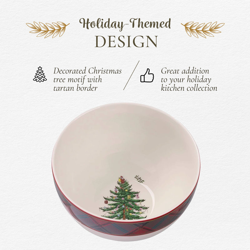 Spode Christmas Tree Tartan Rice Bowl 6"