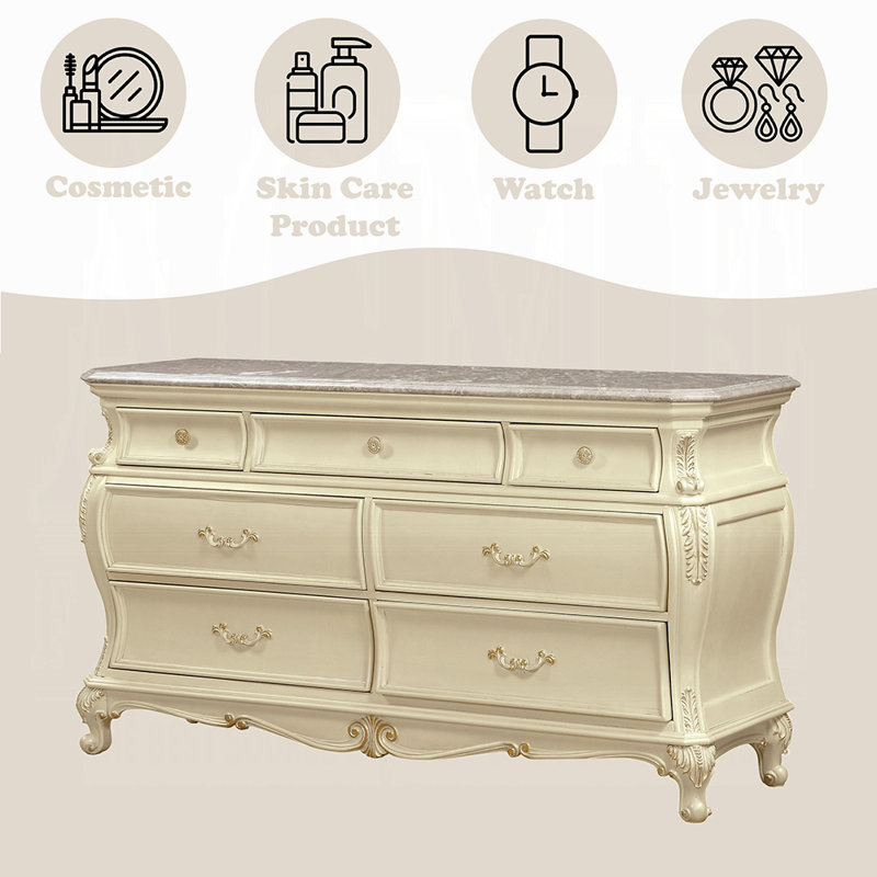 Commode Chantelle, Doré