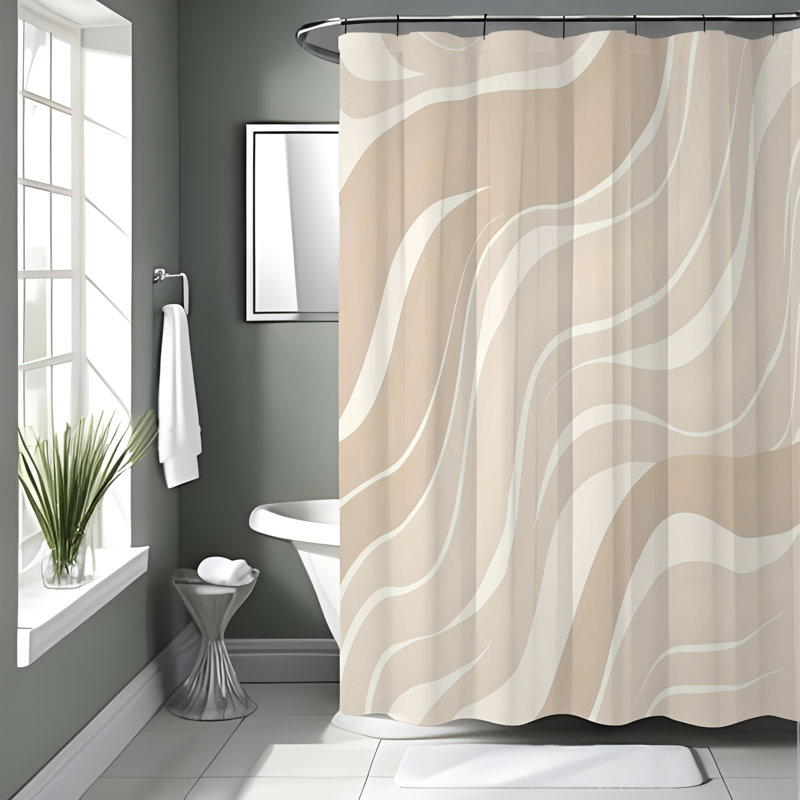 Evertas Abstract Shower Curtain, 93"H x 70"W