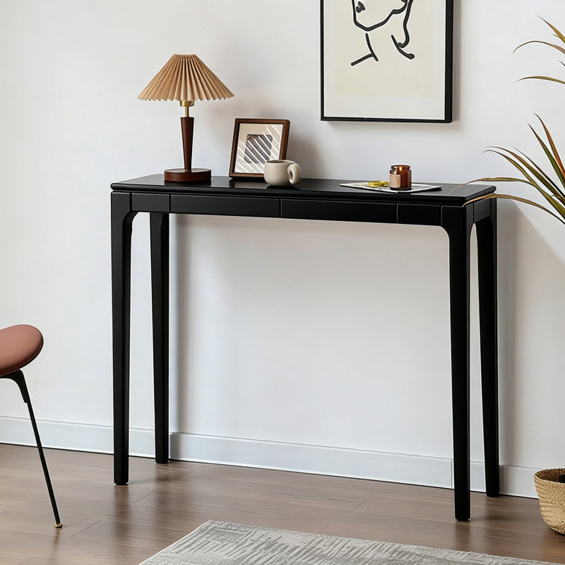 Console nordique moderne simple noire, H 33,5 po x l 43,3 po x P 11,8 po